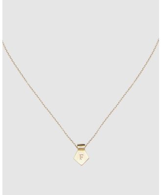 CA Jewellery - Letter F Pendant Necklace Gold - Jewellery (Gold) Letter F Pendant Necklace Gold