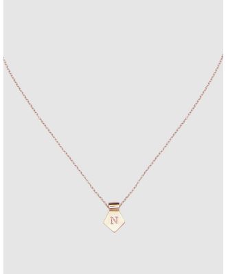 CA Jewellery - Letter N Pendant Necklace Rose Gold - Jewellery (Rose Gold) Letter N Pendant Necklace Rose Gold