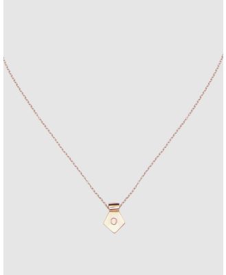 CA Jewellery - Letter O Pendant Necklace Rose Gold - Jewellery (Rose Gold) Letter O Pendant Necklace Rose Gold