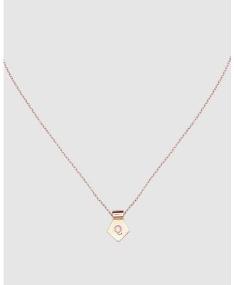 CA Jewellery - Letter Q Pendant Necklace Rose Gold - Jewellery (Rose Gold) Letter Q Pendant Necklace Rose Gold