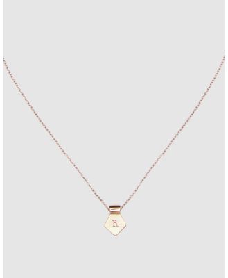 CA Jewellery - Letter R Pendant Necklace Rose Gold - Jewellery (Rose Gold) Letter R Pendant Necklace Rose Gold