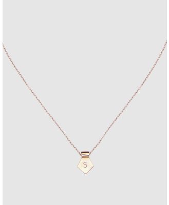 CA Jewellery - Letter S Pendant Necklace Rose Gold - Jewellery (Rose Gold) Letter S Pendant Necklace Rose Gold