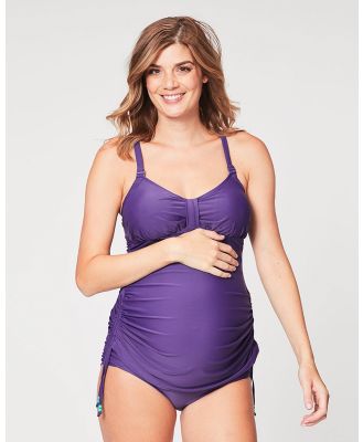 Cake Maternity - Shake Maternity Tankini Swimwear Set (for D G Cups) - One-Piece / Swimsuit (Purple) Shake Maternity Tankini Swimwear Set (for D-G Cups)