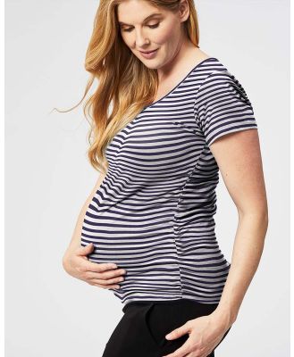 Cake Maternity - Strudel Maternity Tank - Short Sleeve T-Shirts (Black Stripe) Strudel Maternity Tank