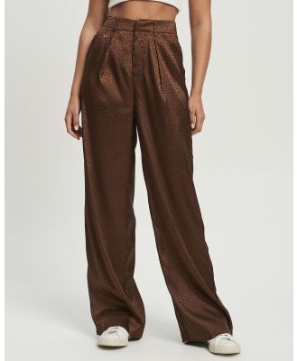 Calli - Satin Pants - Pants (Chocolate) Satin Pants