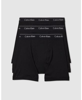 Calvin Klein - Cotton Classics 3 Pack Boxer Briefs - Underwear & Socks (BLACK) Cotton Classics 3 Pack Boxer Briefs