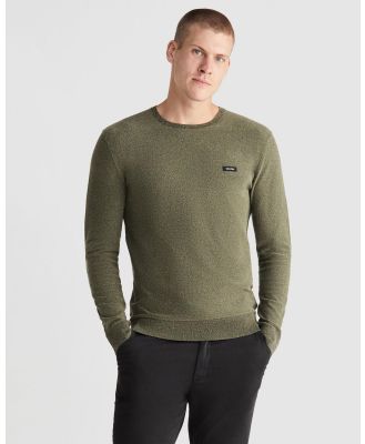 Calvin Klein - Cotton Nylon Mouline Sweater - Jumpers & Cardigans (Delta Green) Cotton Nylon Mouline Sweater