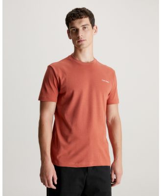 Calvin Klein - Cotton T Shirt - T-Shirts & Singlets (COPPER SUN) Cotton T-Shirt