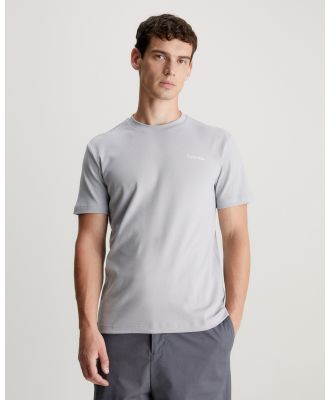 Calvin Klein - Cotton T Shirt - T-Shirts & Singlets (SILVER SCONCE) Cotton T-Shirt