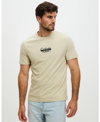 Calvin Klein - Cut Through Logo T Shirt - T-Shirts & Singlets (Eucalyptus) Cut Through Logo T-Shirt