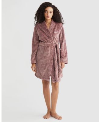 Calvin Klein - Fluffy Chevron Textured Robe - Sleepwear (Capri Rose) Fluffy Chevron Textured Robe