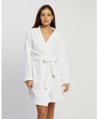 Calvin Klein - Fluffy Chevron Textured Robe - Sleepwear (White) Fluffy Chevron Textured Robe