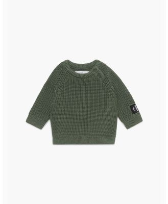 Calvin Klein Jeans - Newborn Monogram Badge Sweater - Tops (THYME) Newborn Monogram Badge Sweater