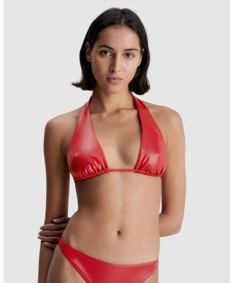 Calvin Klein - Neo Archive Halter Bikini Top - Bikini Tops (ORCHARD RED) Neo Archive Halter Bikini Top