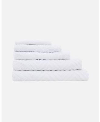 Camilla - Palm Jacquard Towel - Bathroom (White) Palm Jacquard Towel