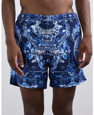 Camilla - Tailored Swim Shorts - Swimwear (Delft Dynasty) Tailored Swim Shorts