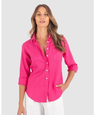 CAMIXA - IRIS Linen Shirt - Casual shirts (Fuxia) IRIS Linen Shirt