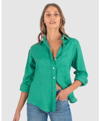 CAMIXA - IRIS Linen Shirt - Casual shirts (Green) IRIS Linen Shirt