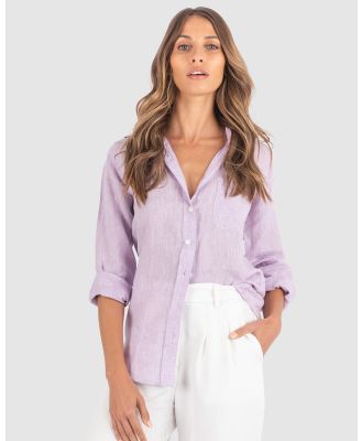 CAMIXA - IRIS Linen Shirt - Casual shirts (Lilac) IRIS Linen Shirt