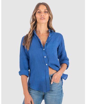 CAMIXA - IRIS Linen Shirt - Casual shirts (Royal Blue) IRIS Linen Shirt