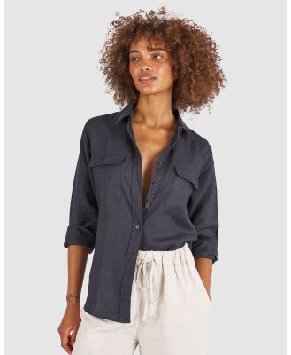 CAMIXA - Lete Linen Shirt - Casual shirts (Black) Lete Linen Shirt