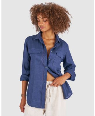 CAMIXA - Lete Linen Shirt - Casual shirts (Navy Blue) Lete Linen Shirt