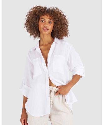 CAMIXA - Luna Oversize Linen Shirt - Casual shirts (White) Luna Oversize Linen Shirt