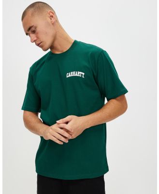 Carhartt - SS University Script T Shirt - T-Shirts & Singlets (Chervil & White) SS University Script T-Shirt