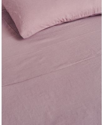 Carlotta + Gee - 100% Linen Flat Sheet - Home (Purple) 100% Linen Flat Sheet