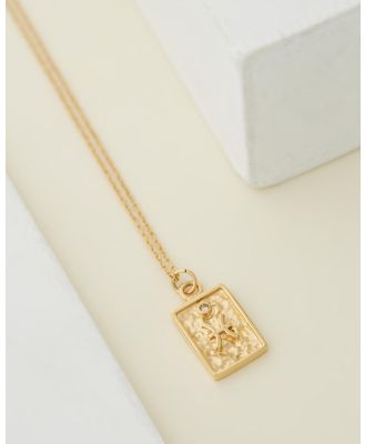 Carly Paiker - Pisces Star Sign Zodiac Tag Necklace - Jewellery (Gold) Pisces Star Sign Zodiac Tag Necklace