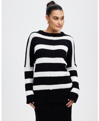 Cartel & Willow - Ariel Knit Sweater - Jumpers & Cardigans (Black & White Stripe) Ariel Knit Sweater