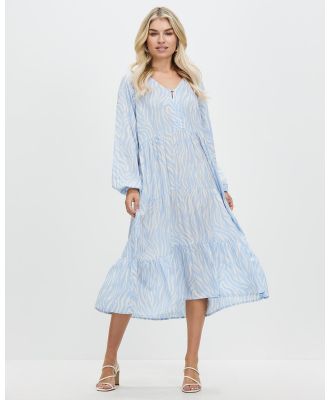 Cartel & Willow - Cali Midi Dress - Printed Dresses (Ice Blue Zebra) Cali Midi Dress