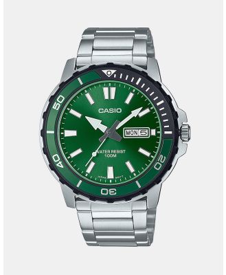 Casio - MTD125D 3A - Watches (Silver & Green) MTD125D-3A