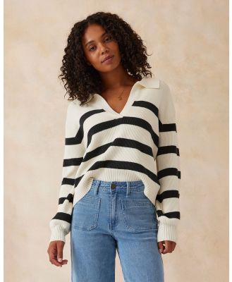 Ceres Life - Collared Soft Knit Off White - Jumpers & Cardigans (OFF-WHITE) Collared Soft Knit Off-White
