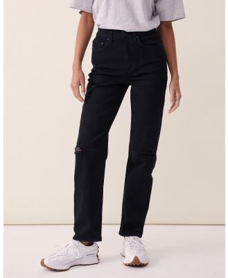 Ceres Life - Straight Jeans In Organic Cotton - Jeans (Black Distress) Straight Jeans In Organic Cotton