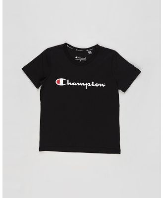Champion - Champion Script Short Sleeve Tee   Kids Teens - T-Shirts & Singlets (Black) Champion Script Short Sleeve Tee - Kids-Teens