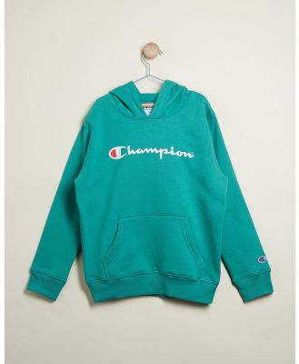 Champion - Script Hoodie   Kids Teens - Hoodies (Emerald Sea) Script Hoodie - Kids-Teens