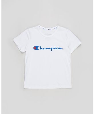 Champion - Script Short Sleeve Tee   Kids Teens - T-Shirts & Singlets (White) Script Short Sleeve Tee - Kids-Teens