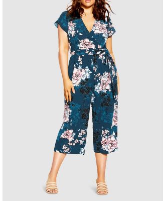 City Chic - Blossom Tie Jumpsuit - All onesies (Green) Blossom Tie Jumpsuit