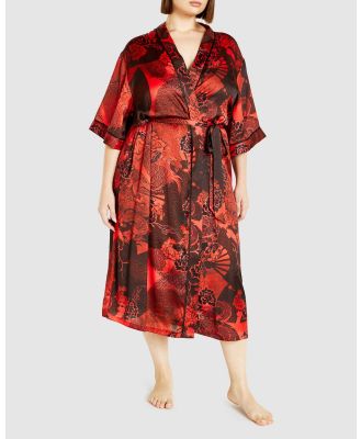 City Chic - Dragon Robe - Sleepwear (Red) Dragon Robe