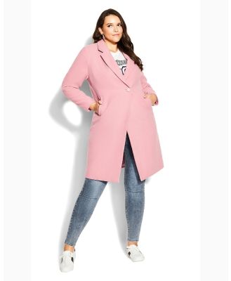 City Chic - Effortless Chic Coat - Trench Coats (Pink) Effortless Chic Coat