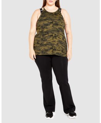City Chic - Elodie Camo Tank - T-Shirts & Singlets (Khaki) Elodie Camo Tank