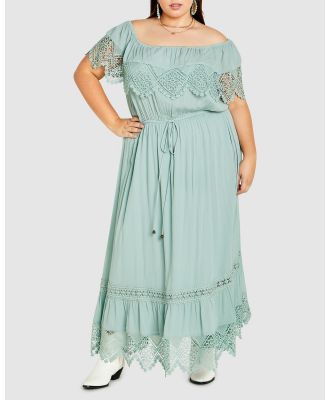 City Chic - Madison Lace Maxi Dress - All onesies (Green) Madison Lace Maxi Dress