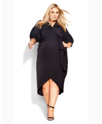 City Chic - Opulent Elbow Sleeve Dress - All onesies (Black) Opulent Elbow Sleeve Dress