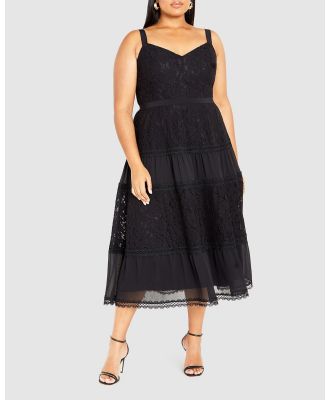 City Chic - Rosalyn Lace Dress - Dresses (Black) Rosalyn Lace Dress