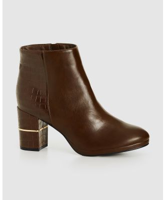 City Chic - WIDE FIT Rubi Ankle Boot - Ankle Boots (Brown) WIDE FIT Rubi Ankle Boot
