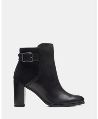 Clarks - Freva85 Buckle - Dress Boots (Black Leather) Freva85 Buckle
