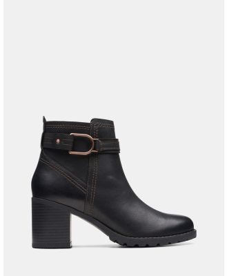 Clarks - Leda Strap - Boots (Black Leather) Leda Strap