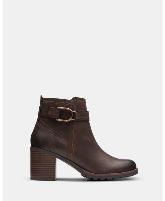 Clarks - Leda Strap - Boots (Dark Brown Leather) Leda Strap