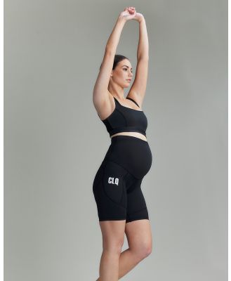 CLIQUE FITNESS - CLQ Maternity Mid Biker   Classic - High-Waisted (Black) CLQ Maternity Mid-Biker - Classic